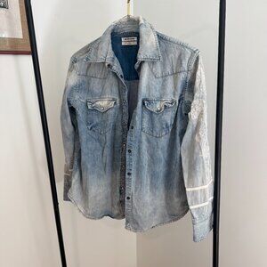 One Teaspoon Embroidered Chambray Button-Down - Size S